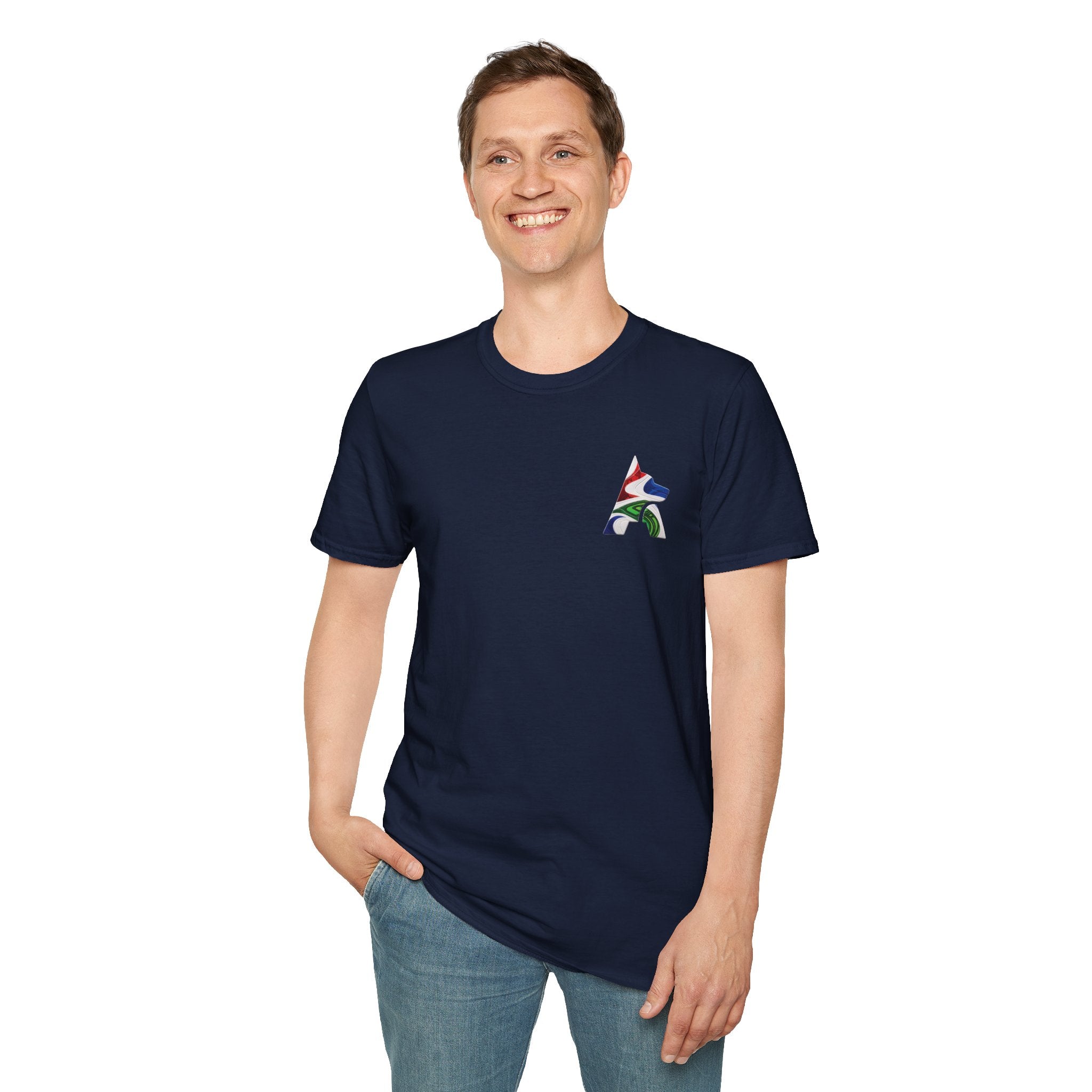 Labrador Retriever-Go USA! Soccer T-Shirt | Chest + Back