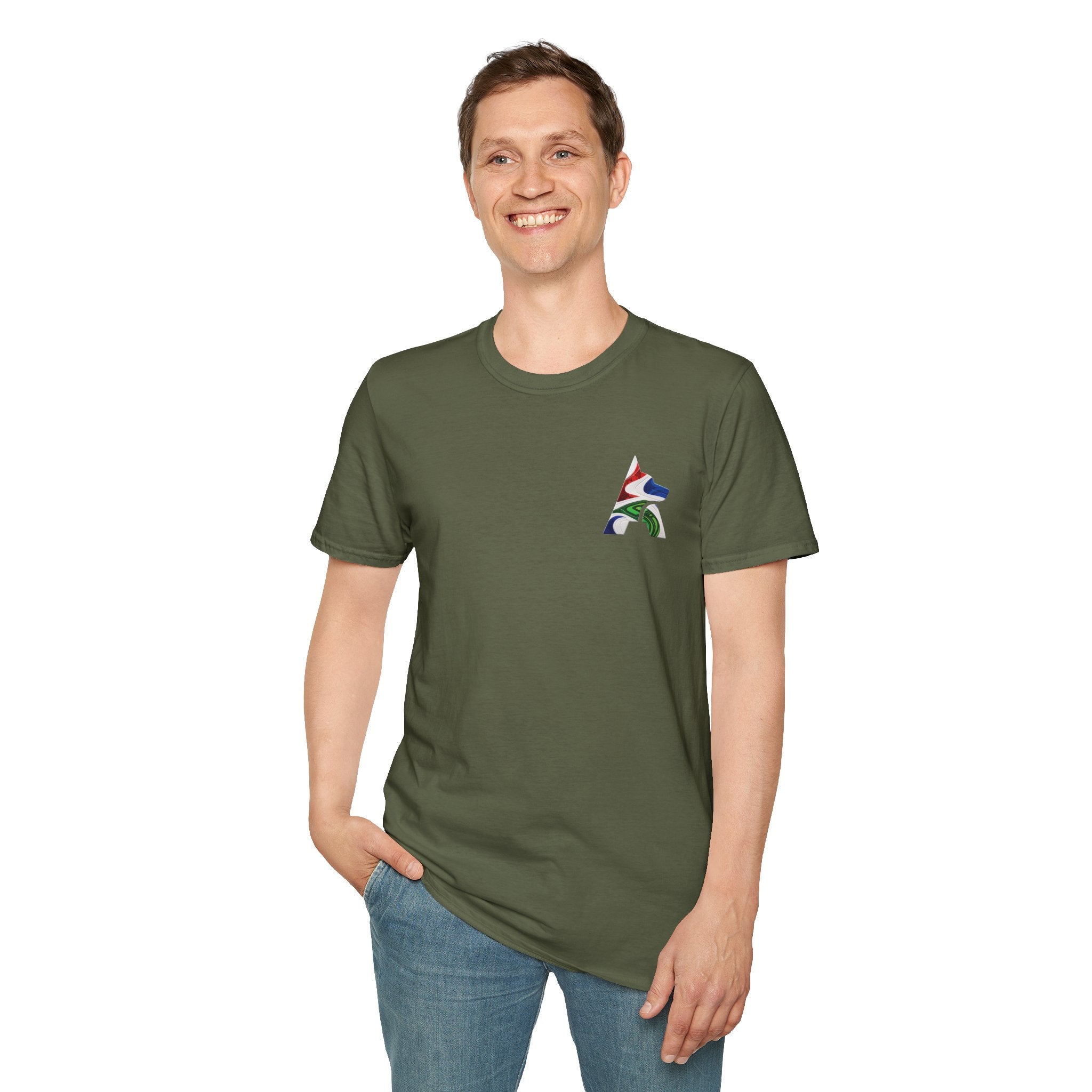 Labrador Retriever-Go USA! Soccer T-Shirt | Chest + Back