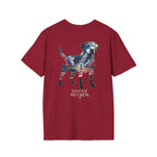 Labrador Retriever-Go USA! Soccer T-Shirt | Chest + Back