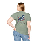 Labrador Retriever-Go USA! Soccer T-Shirt | Chest + Back