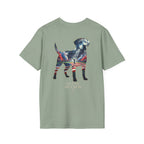Labrador Retriever-Go USA! Soccer T-Shirt | Chest + Back