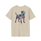 Labrador Retriever-Go USA! Soccer T-Shirt | Chest + Back